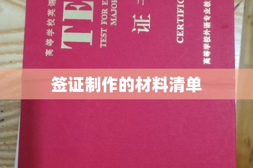 凤庆签证制作的材料清单